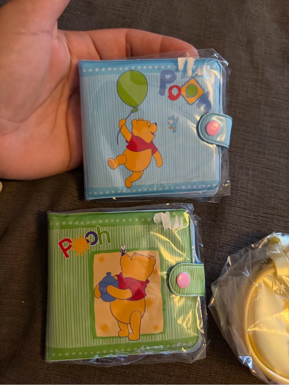 VTG Winnie the Pooh Blue, Green & Yellow Kids Wallet and Coin Purse bundle